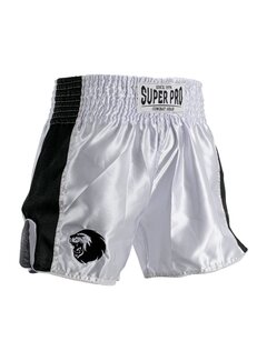 Super Pro Combat Gear Super Pro Combat Gear Thai En Kickboksshort, Zwart,Wit