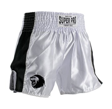 Super Pro Combat Gear Super Pro Combat Gear Thai En Kickboksshort, Zwart,Wit