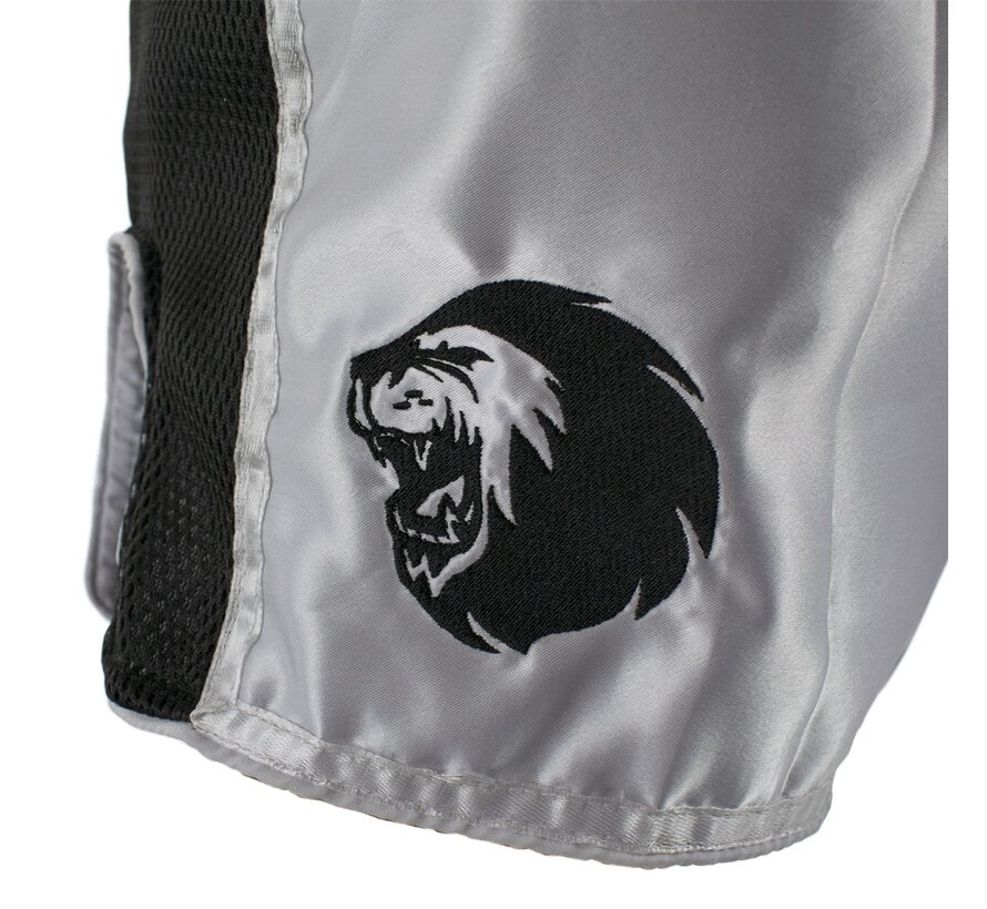 Super Pro Combat Gear Thai En Kickboksshort, Zwart,Wit