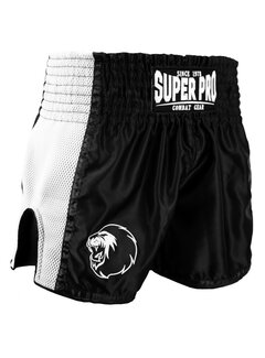 Super Pro Combat Gear Super Pro Combat Gear Thai En Kickboksshort, Zwart,Wit