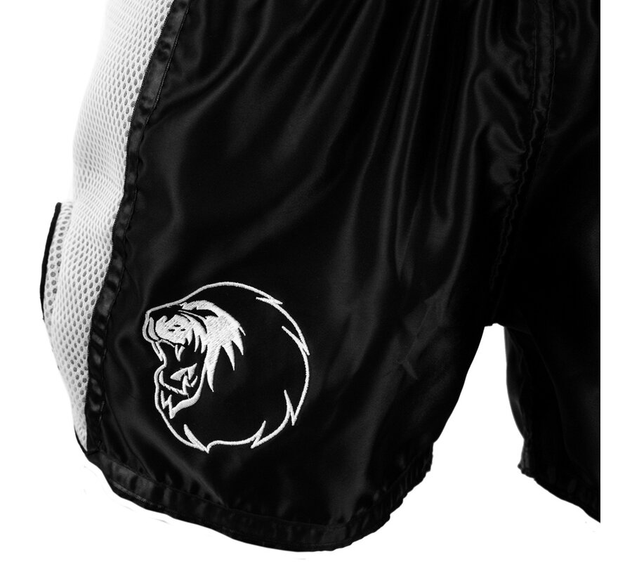Super Pro Combat Gear Thai En Kickboksshort, Zwart,Wit