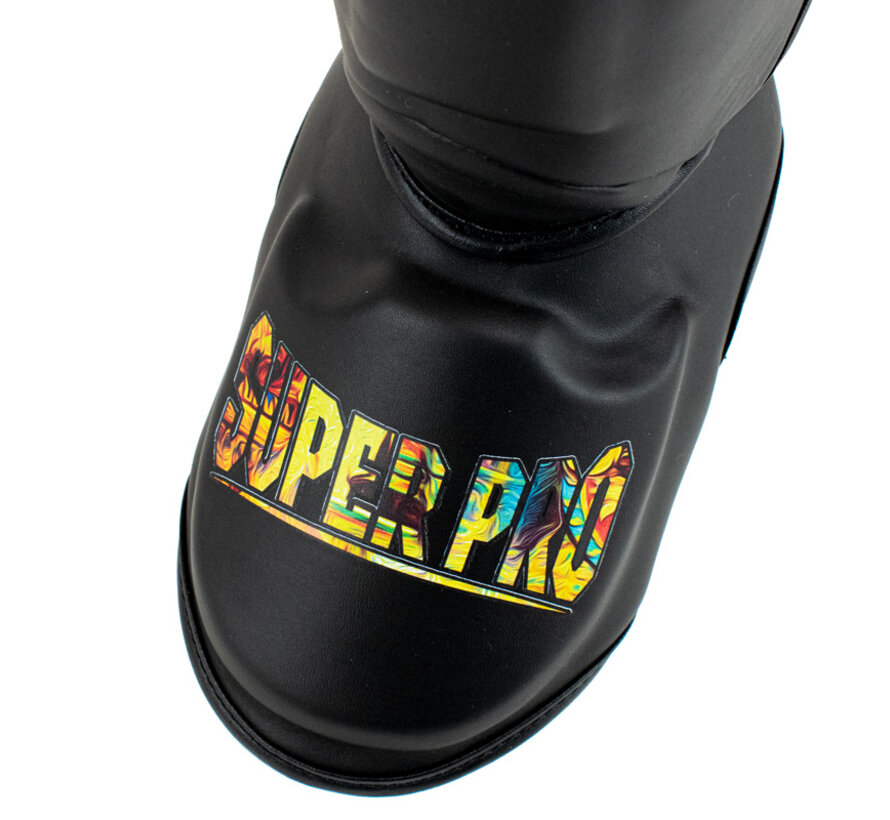Super Pro Combat Gear Thai Scheenbeschermers Pattaya Made In, Zwart,Geel