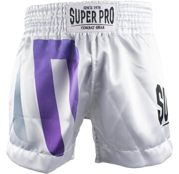 Super Pro Combat Gear Super Pro Combat Gear Thai Short No, Wit,Paars,Zilver