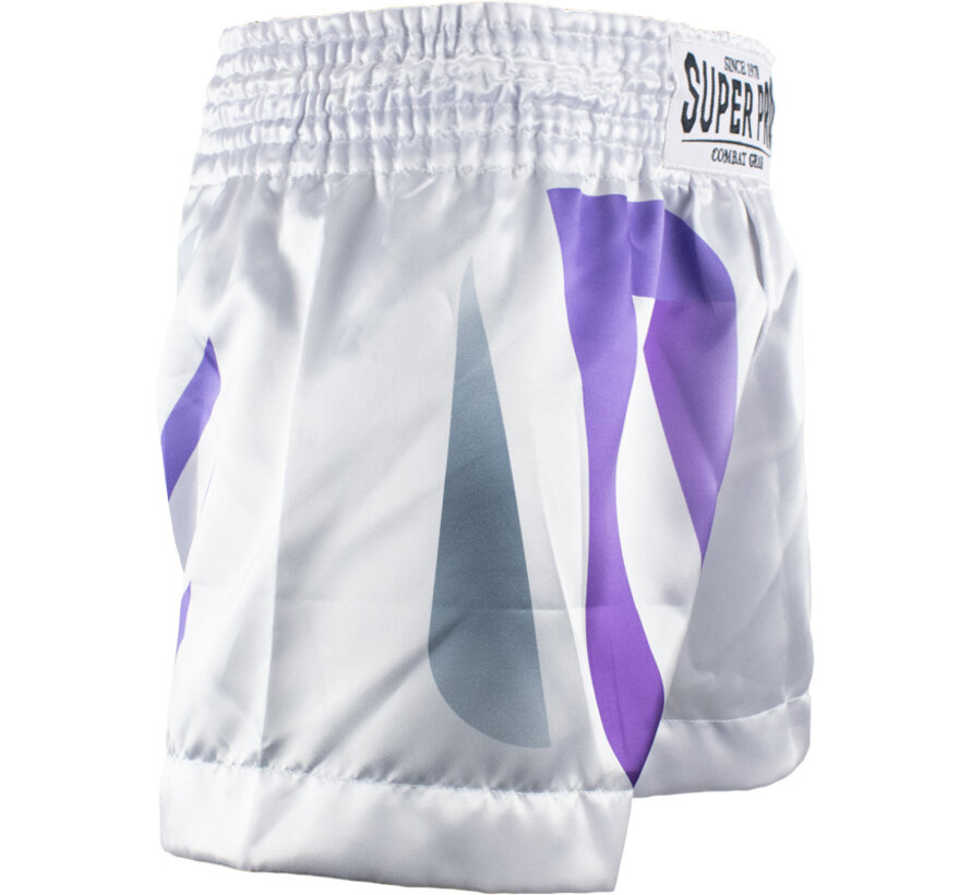 Super Pro Combat Gear Thai Short No, Wit,Paars,Zilver