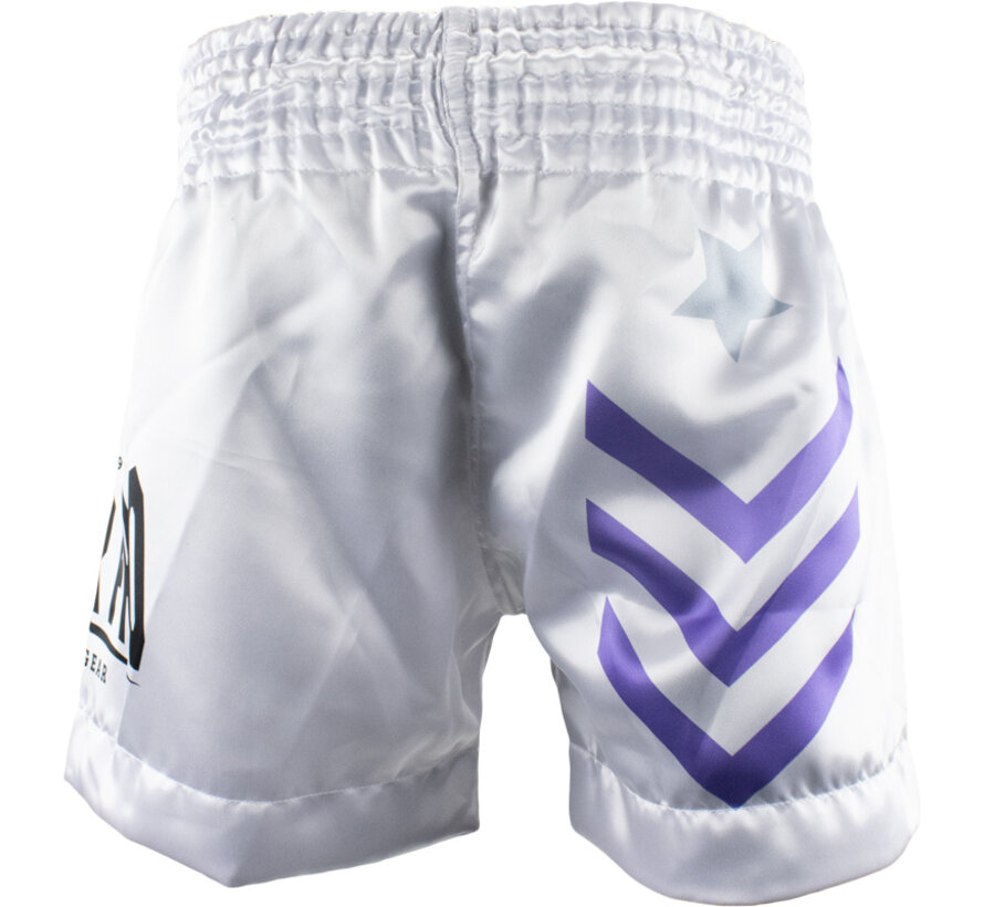Super Pro Combat Gear Thai Short No, Wit,Paars,Zilver