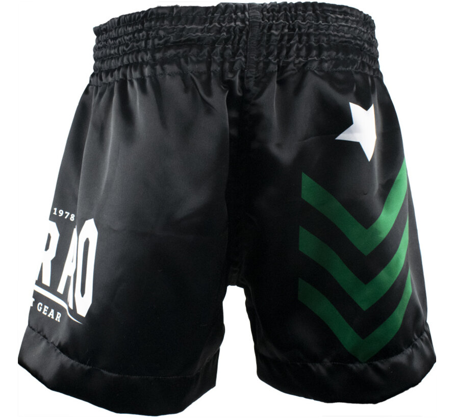 Super Pro Combat Gear Thai Short No, Zwart,Groen,Zilver