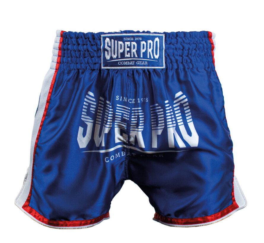 Super Pro Combat Gear Thai Short, Rood,Blauw,Wit