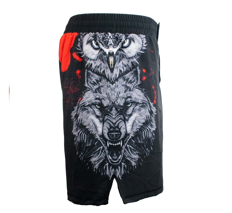 Super Pro Combat Gear Thai Short, Rood,Grijs,Zwart