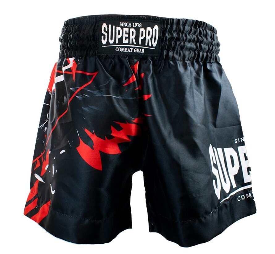 Super Pro Combat Gear Thai Short, Rood,Zwart,Wit