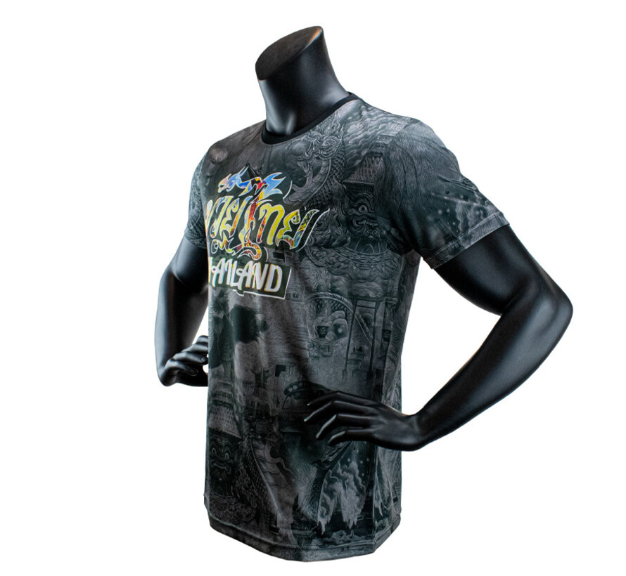 Super Pro Combat Gear Thai T-shirt Pattaya Made In, Zwart,Geel