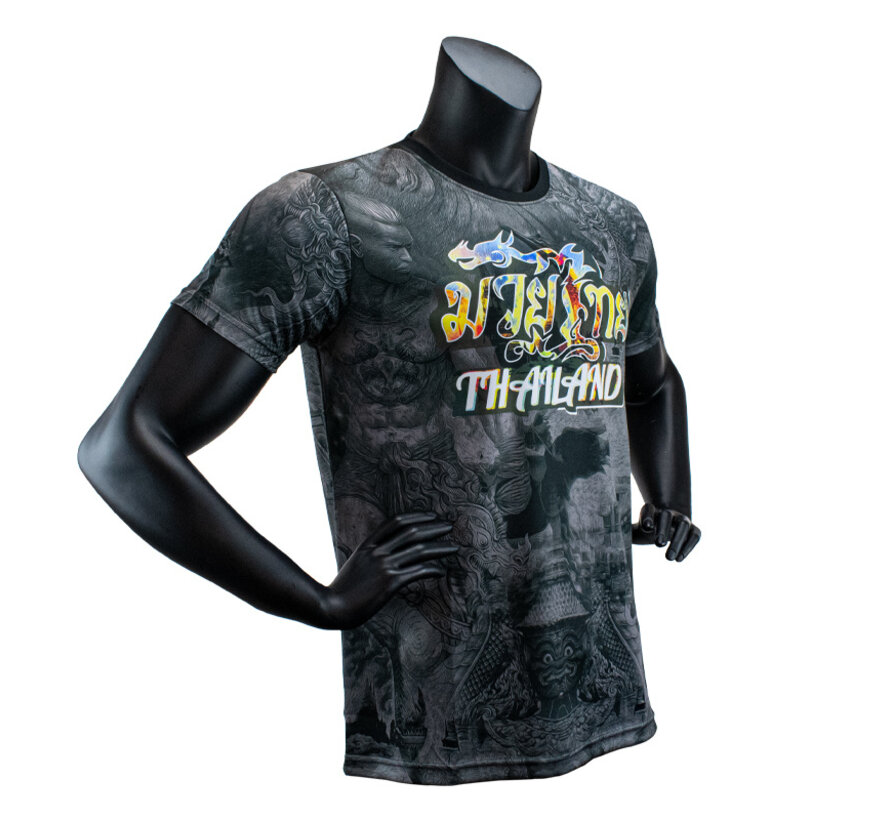 Super Pro Combat Gear Thai T-shirt Pattaya Made In, Zwart,Geel