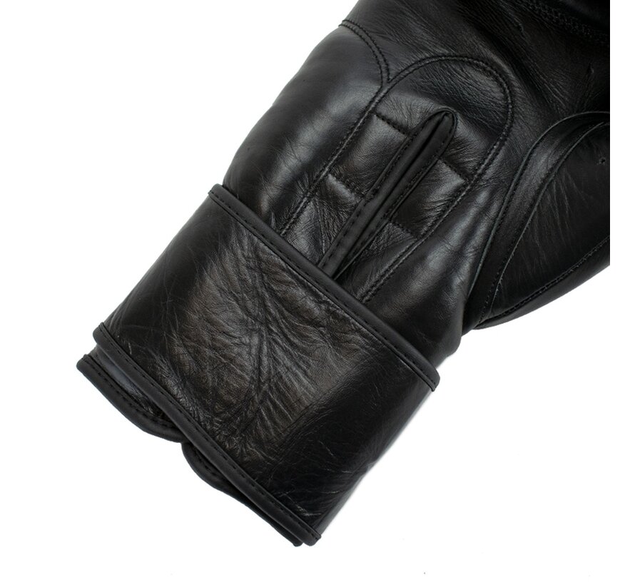 Super Pro Combat Gear Thai-pro Lederen (thai)bokshandschoenen, Zwart