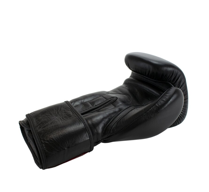 Super Pro Combat Gear Thai-pro Lederen (thai)bokshandschoenen, Zwart
