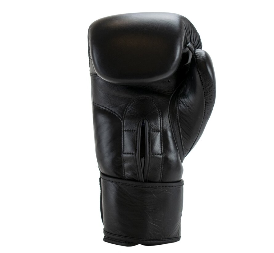 Super Pro Combat Gear Thai-pro Lederen (thai)bokshandschoenen, Zwart