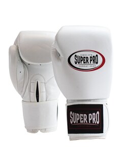 Super Pro Combat Gear Super Pro Combat Gear Thai-pro Lederen (thai)bokshandschoenen, Zwart,Wit
