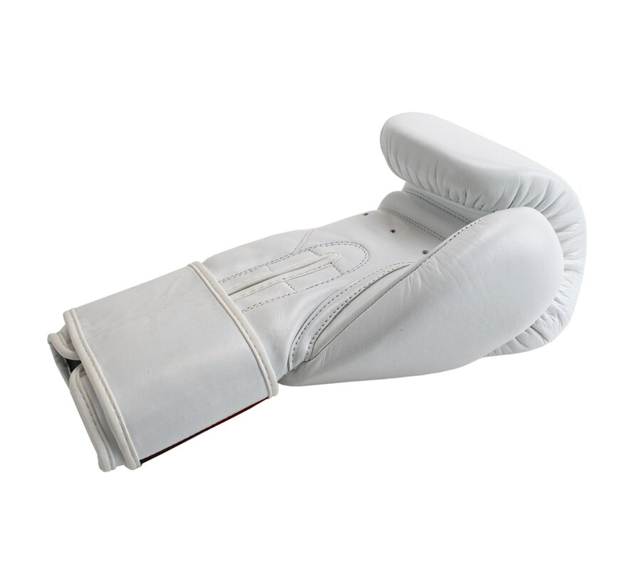 Super Pro Combat Gear Thai-pro Lederen (thai)bokshandschoenen, Zwart,Wit