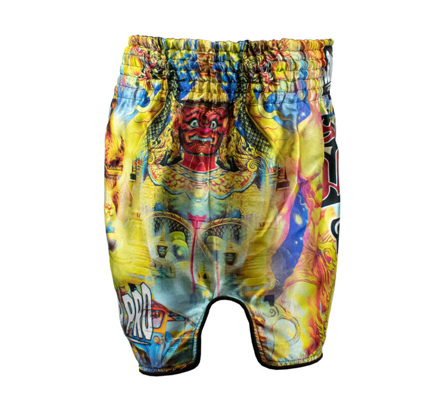 Super Pro Combat Gear Thaishort Pattaya Made In, Zwart,Geel