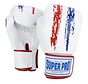 Super Pro Combat Gear Warrior Lederen (kick)bokshandschoenen, rood - blauw - wit