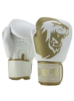 Super Pro Combat Gear Super Pro Combat Gear Warrior Lederen (kick)bokshandschoenen, Goud,Wit
