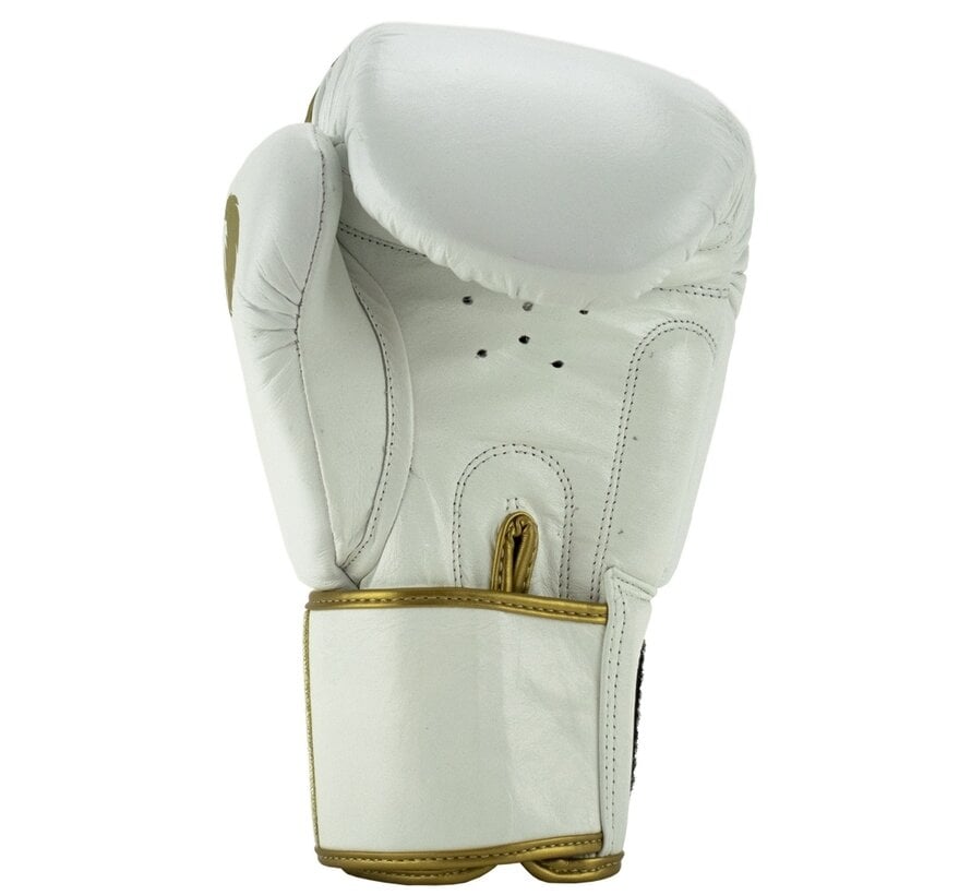 Super Pro Combat Gear Warrior Lederen (kick)bokshandschoenen, Goud,Wit