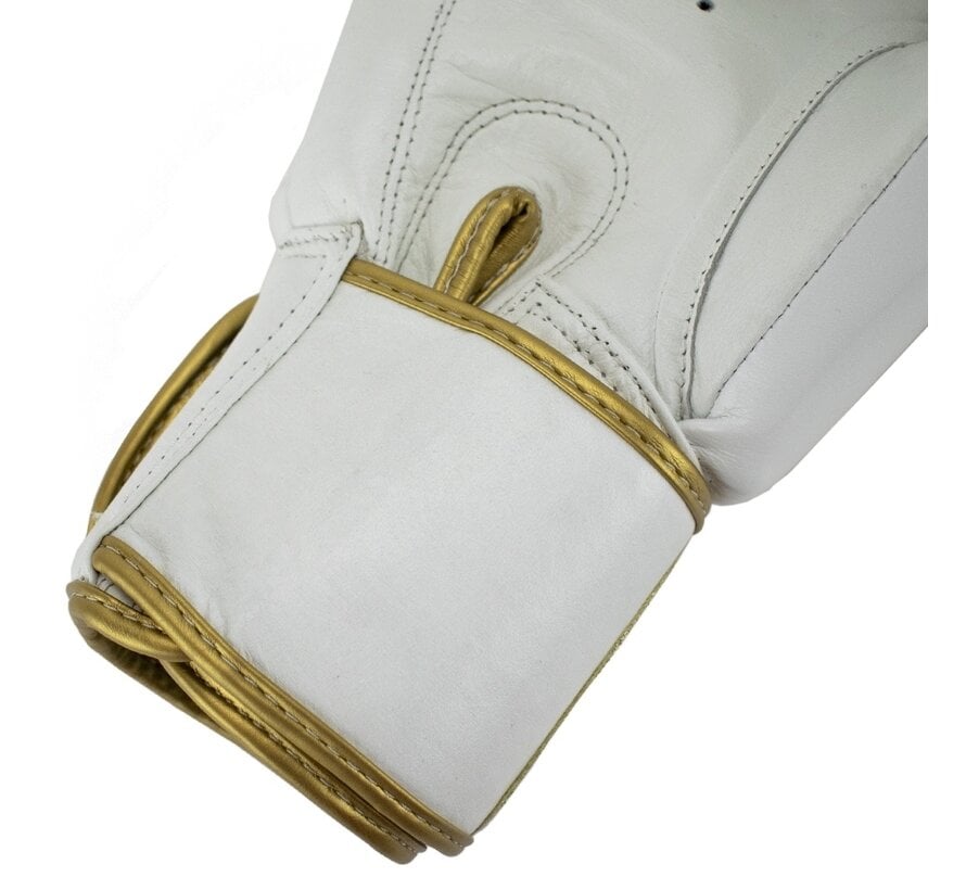 Super Pro Combat Gear Warrior Lederen (kick)bokshandschoenen, Goud,Wit