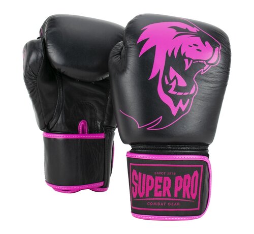 Super Pro Combat Gear Super Pro Combat Gear Warrior Lederen (kick)bokshandschoenen, Roze,Zwart