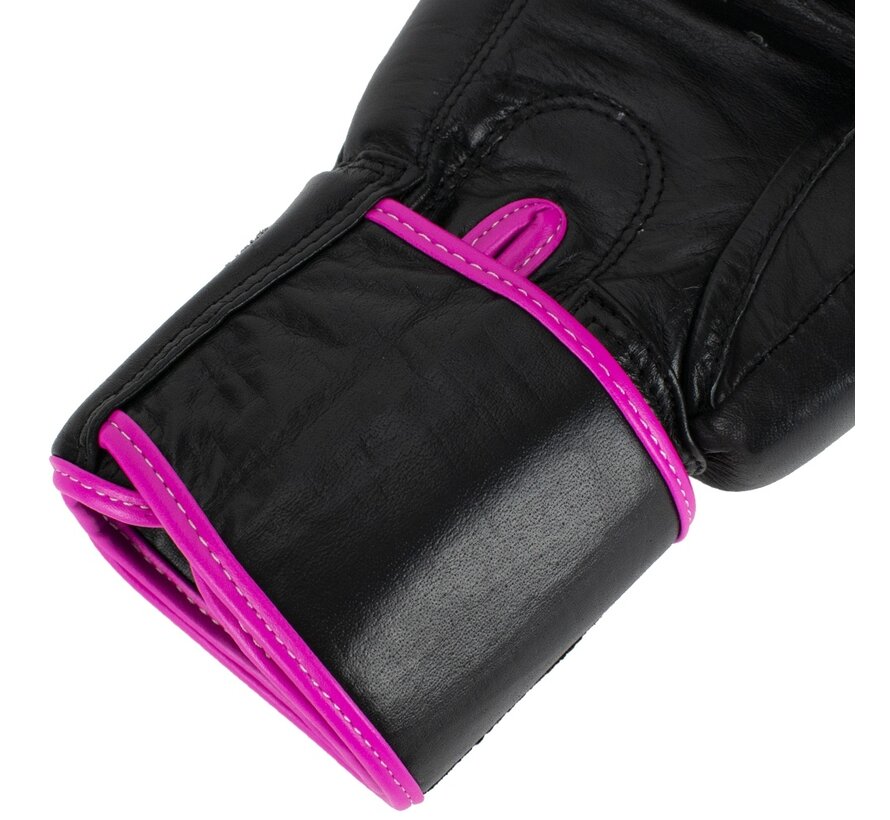 Super Pro Combat Gear Warrior Lederen (kick)bokshandschoenen, Roze,Zwart