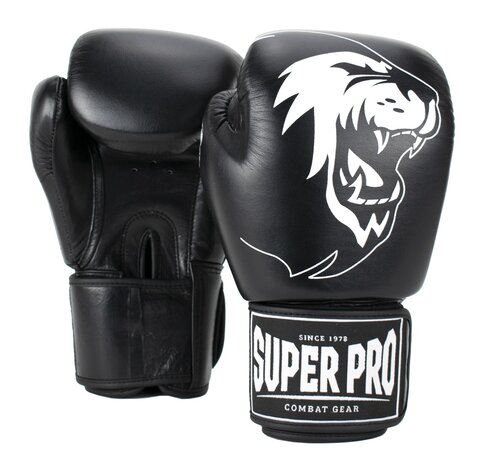 Super Pro Combat Gear Super Pro Combat Gear Warrior Lederen (kick)bokshandschoenen, Zwart,Wit