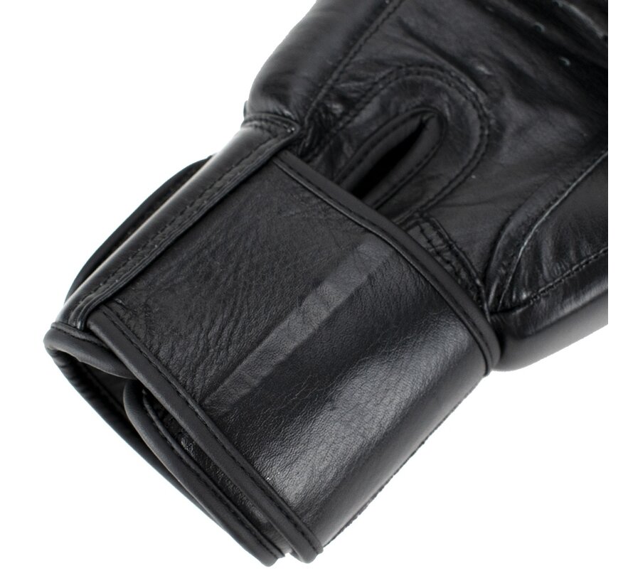 Super Pro Combat Gear Warrior Lederen (kick)bokshandschoenen, Zwart,Wit