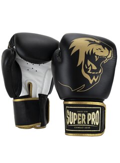 Super Pro Combat Gear Super Pro Combat Gear Warrior Se Lederen (kick)bokshandschoenen, Goud,Zwart,Wit