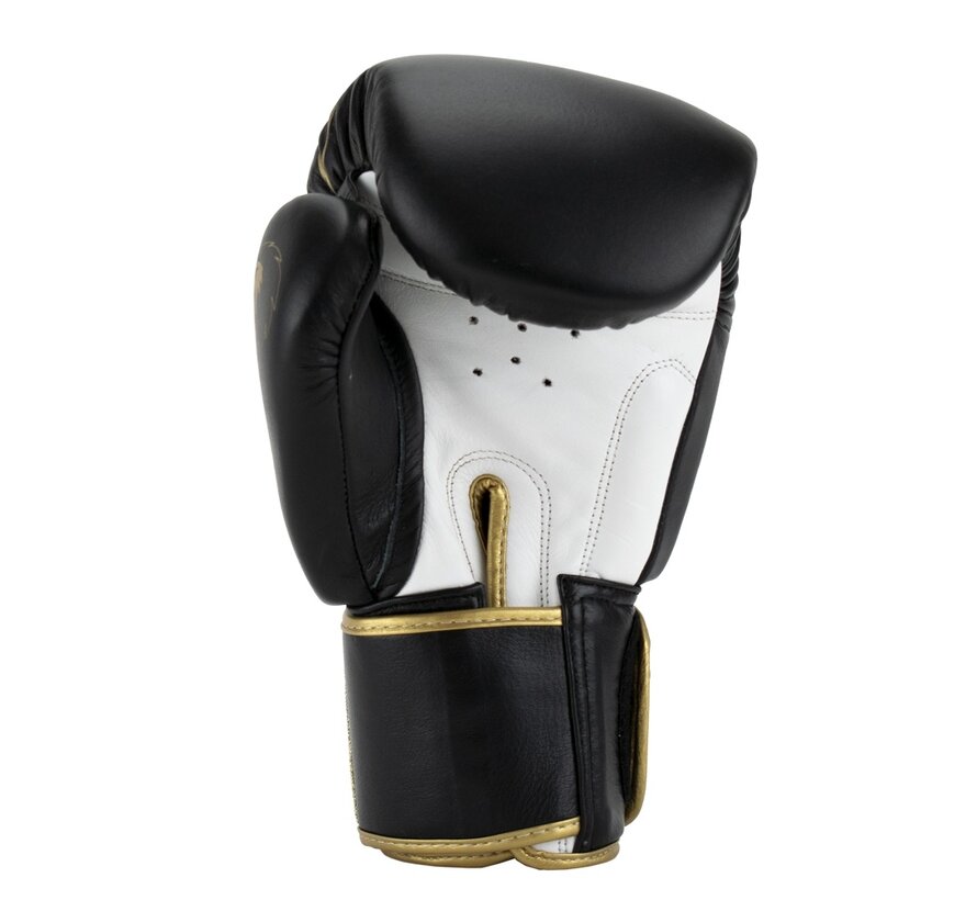 Super Pro Combat Gear Warrior Se Lederen (kick)bokshandschoenen, Goud,Zwart,Wit