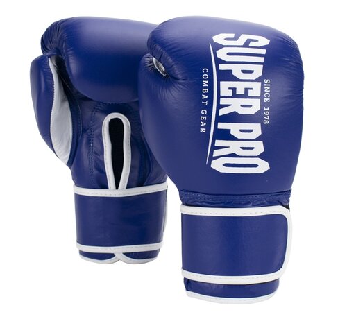 Super Pro Combat Gear Super Pro Combat Gear Winner Wedstrijdhandschoenen Klittenband, 10 oz  blauw - wit