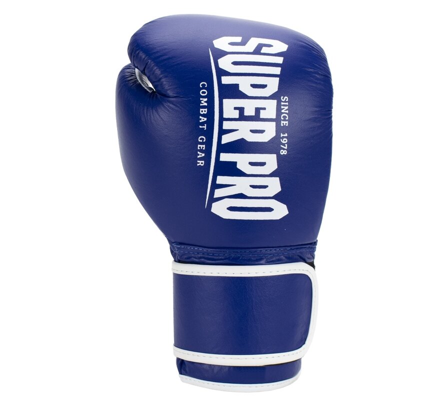 Super Pro Combat Gear Winner Wedstrijdhandschoenen Klittenband, 10 oz  blauw - wit