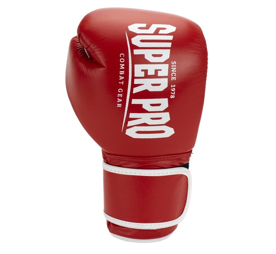 Super Pro Combat Gear Winner Wedstrijdhandschoenen Klittenband 10 oz rood - wit