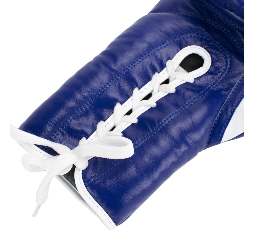 Super Pro Combat Gear Winner Wedstrijdhandschoenen Veter 10 oz  blauw - wit