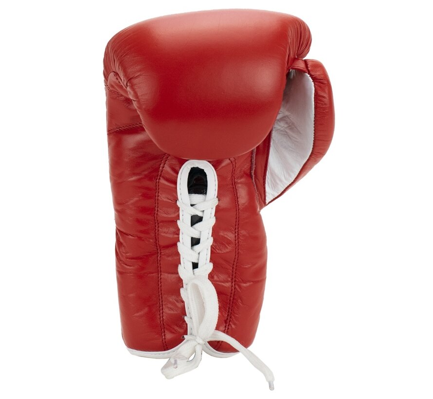 Super Pro Combat Gear Winner Wedstrijdhandschoenen Veter, rood - wit