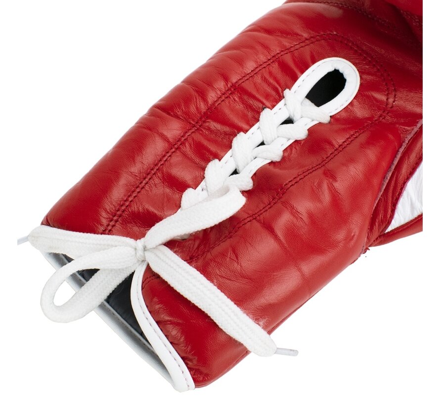 Super Pro Combat Gear Winner Wedstrijdhandschoenen Veter, rood - wit