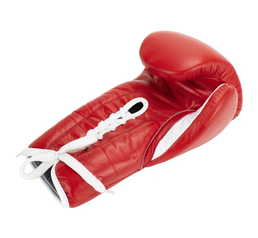 Super Pro Combat Gear Winner Wedstrijdhandschoenen Veter, rood - wit