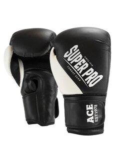 Super Pro Combat Gear Super Pro Combat Gear Ace (kick)bokshandschoenen, Zwart,Wit