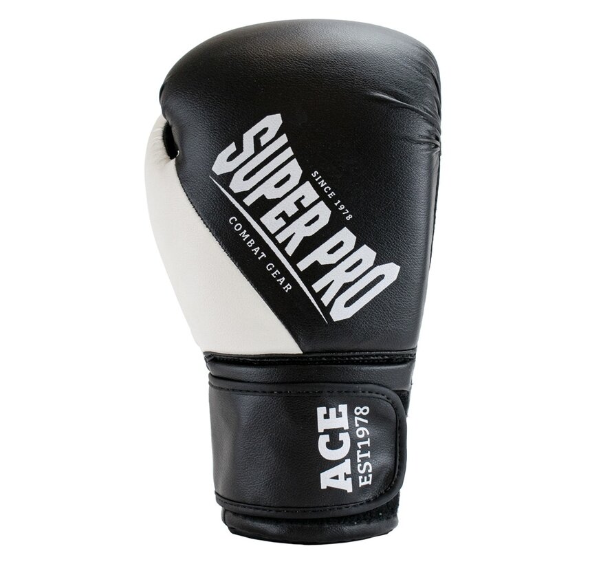 Super Pro Combat Gear Ace (kick)bokshandschoenen, Zwart,Wit