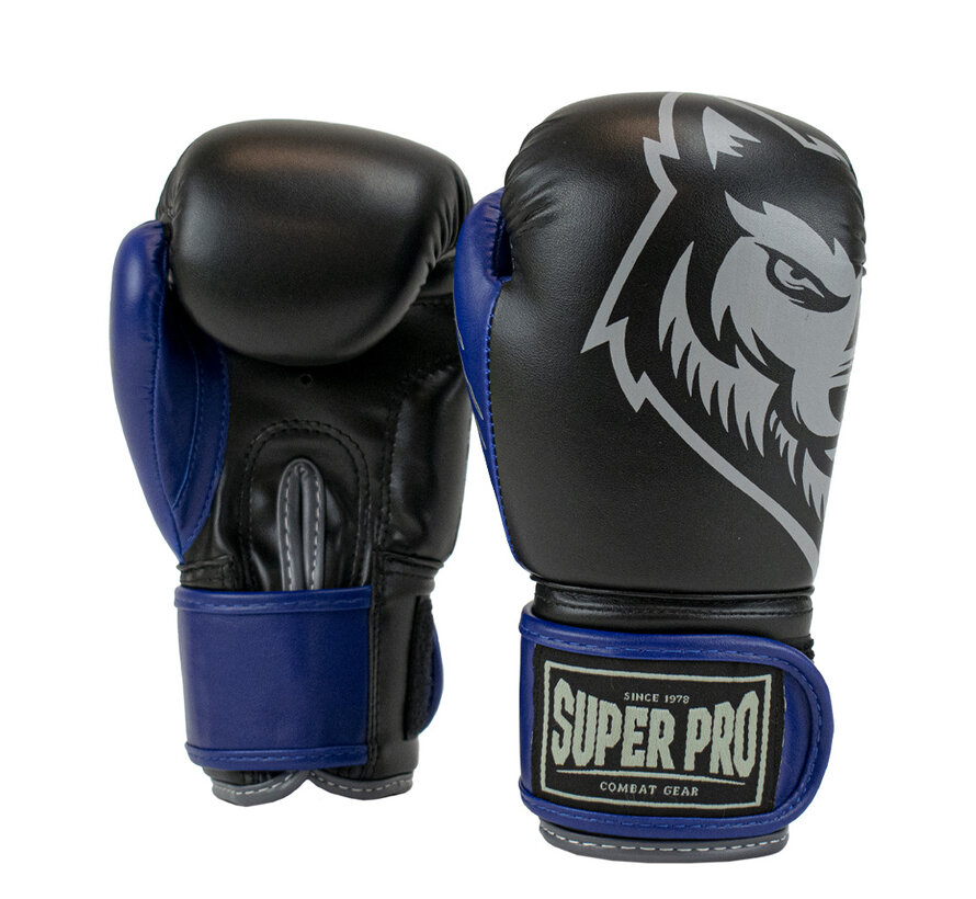 Super Pro Combat Gear Bokshandschoenen Kids, Blauw,Grijs,Zwart