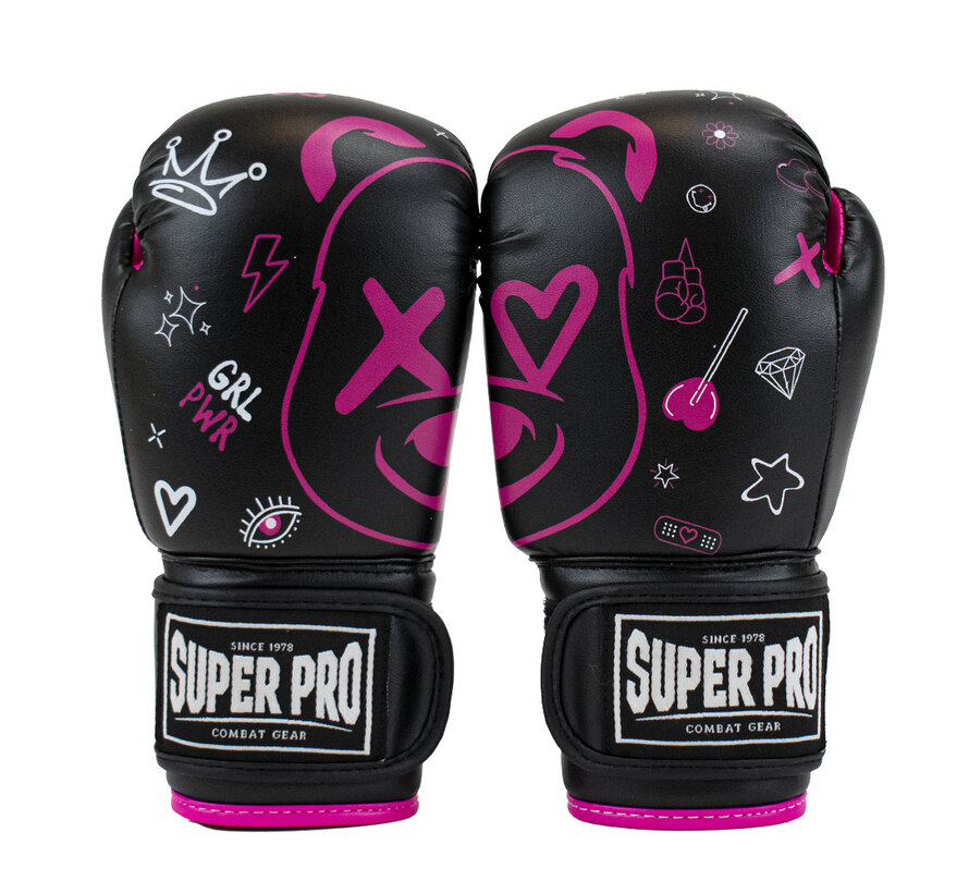 Super Pro Combat Gear Bokshandschoenen Kids, Roze,Zwart,Wit