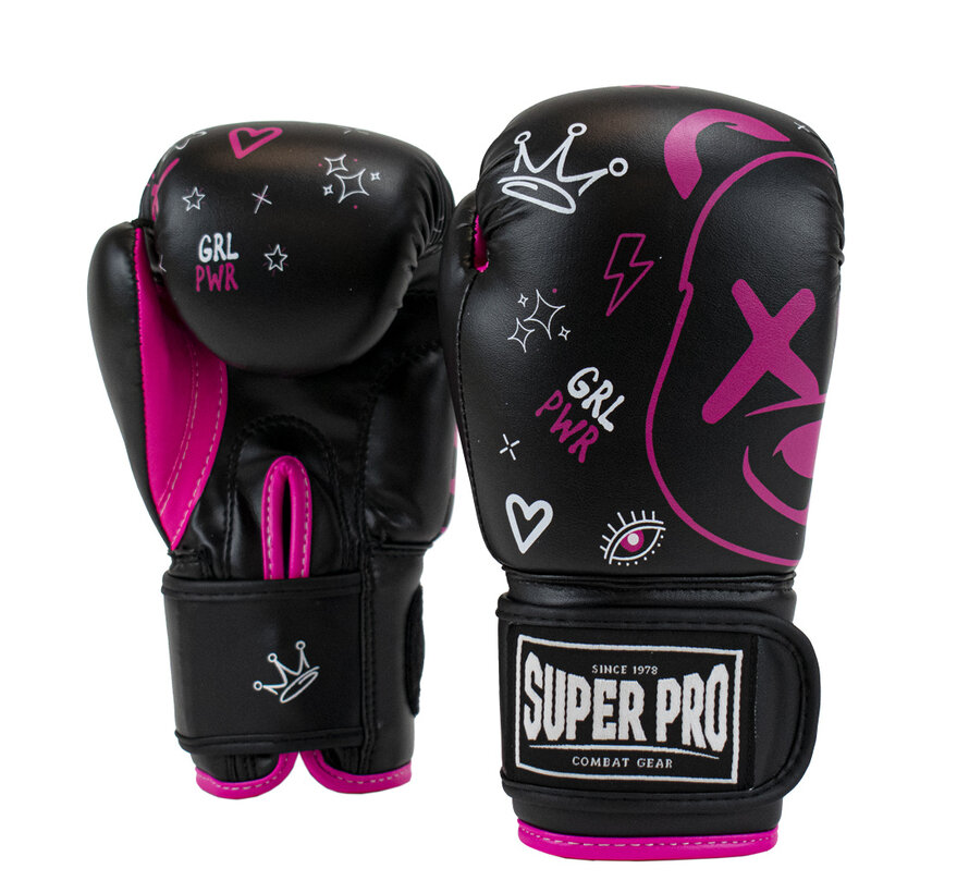 Super Pro Combat Gear Bokshandschoenen Kids, Roze,Zwart,Wit