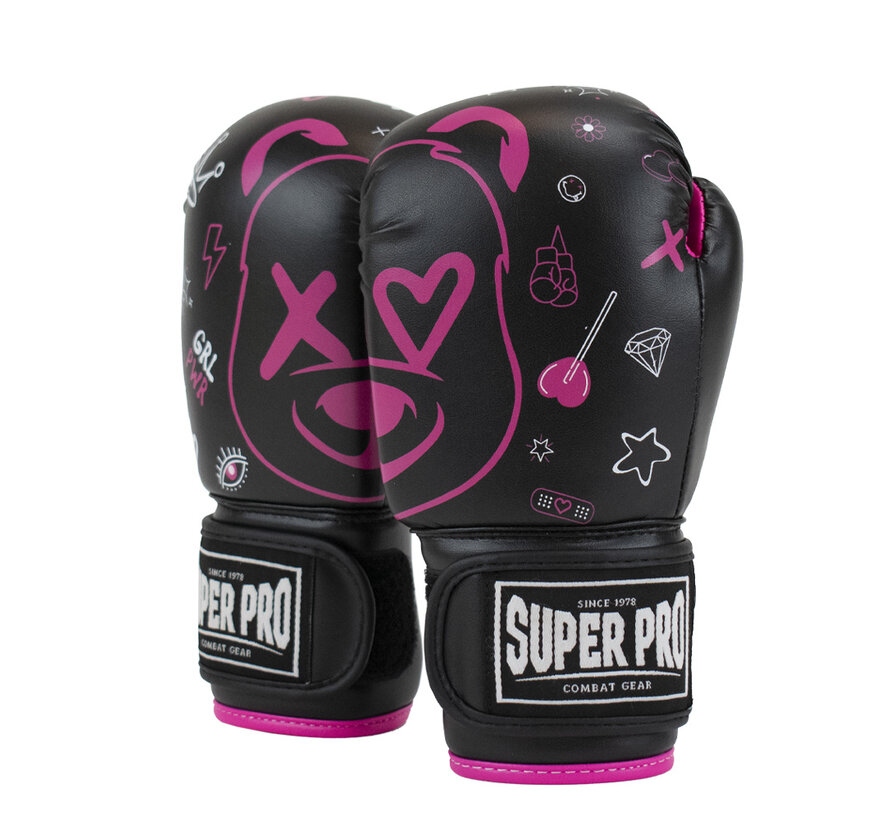 Super Pro Combat Gear Bokshandschoenen Kids, Roze,Zwart,Wit