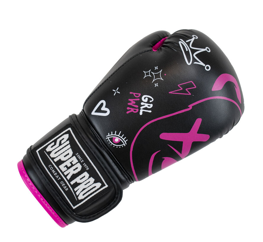 Super Pro Combat Gear Bokshandschoenen Kids, Roze,Zwart,Wit