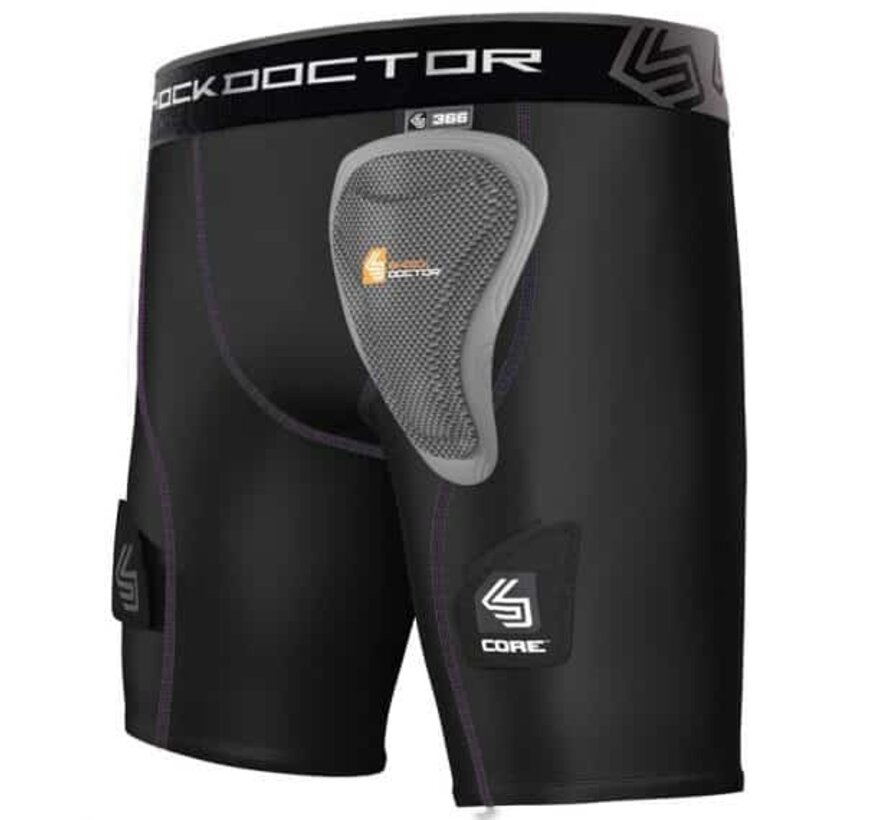 Shock Doctor Dames Compression Short Met Kruisbeschermer XL, zwart