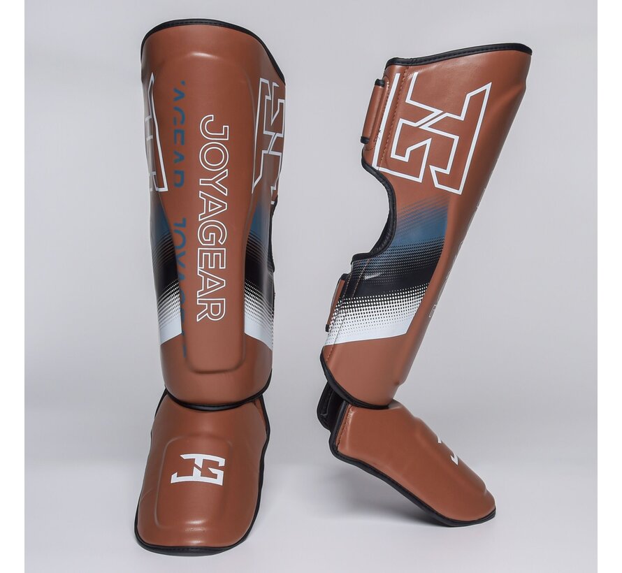 De Joyagear  Evolution Pro  scheenbeschermers - Bruin -Wit