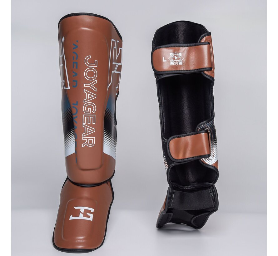 De Joyagear  Evolution Pro  scheenbeschermers - Bruin -Wit