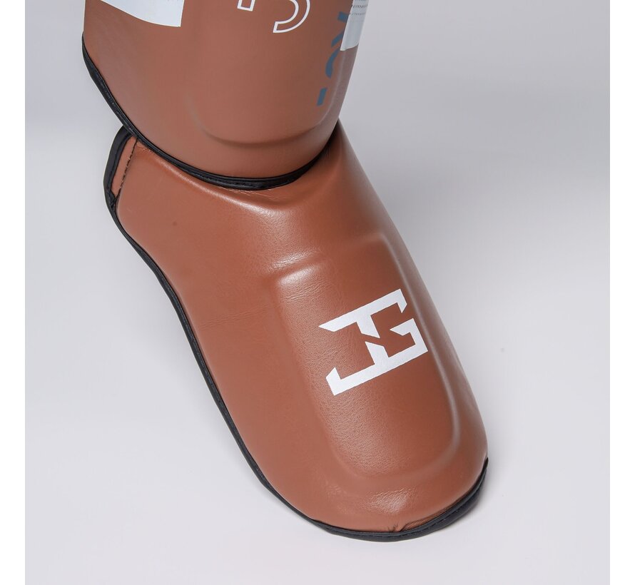 De Joyagear  Evolution Pro  scheenbeschermers - Bruin -Wit