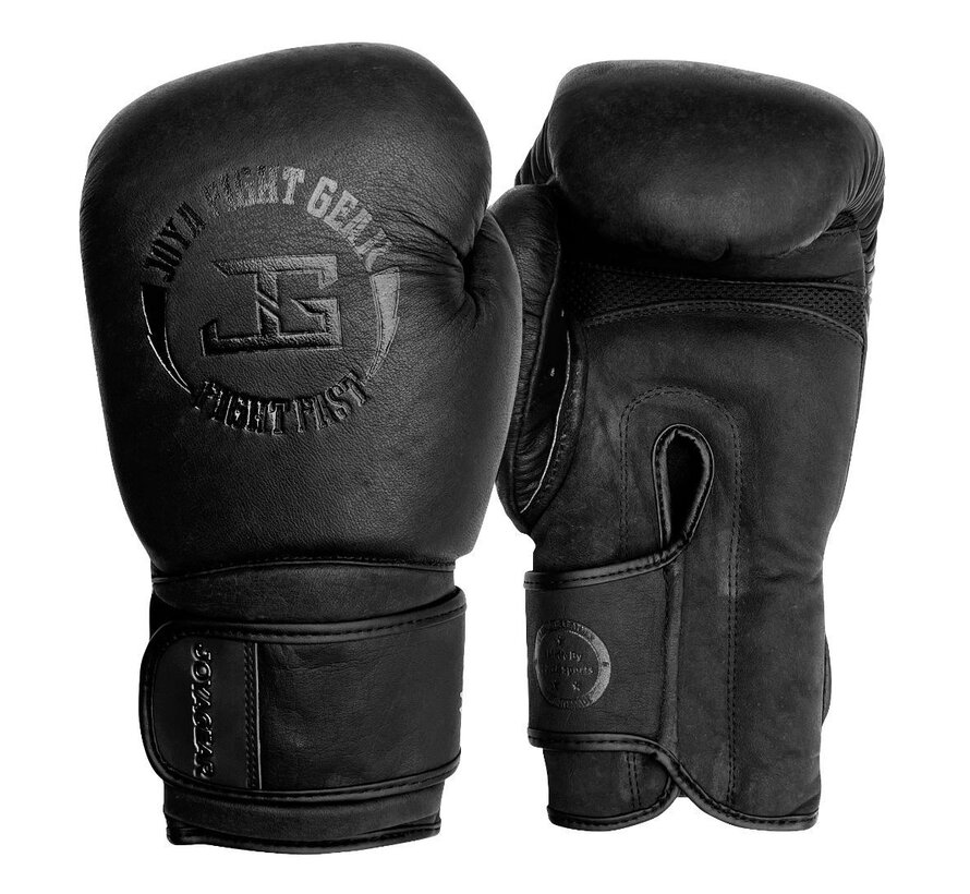 Joya 'Fight Fast' Kickbokshandschoen – Faded Black (Leer)